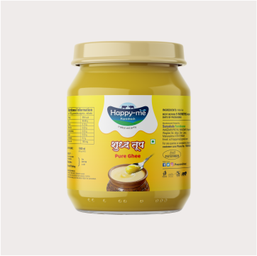 Indulge in the goodness of Happy-me ghee, where taste meets purity thanks to 100% pasteurized milk.